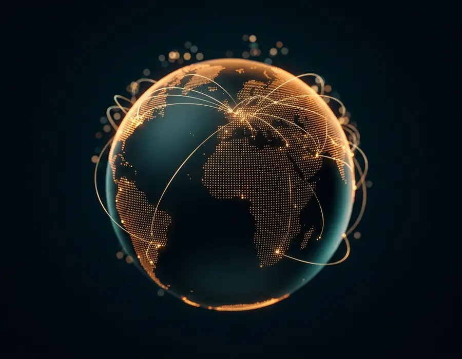 Illustration of global connectivity routes